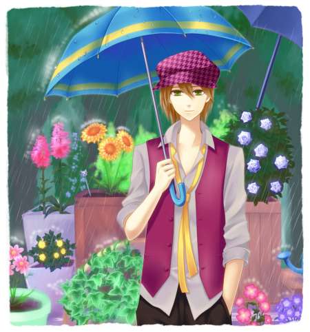 Isn't he dreamy? He's always out in the rain tending to his flowers. So dedicated <3